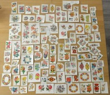 Konvolut alte DDR Schiebebilder Abziehbilder über 120 Stück mit Blumen Motive