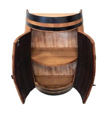 Weinregal Holztisch Halbrund Flaschenregal Eichen Holzfass Weinfass Stehtisch