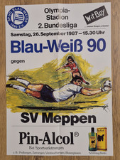 Fußball - Bundesliga 1987 - Blau-Weiß 90 Berlin - SV Meppen - Spielplakat