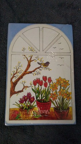 Fensterbild glas vogel blumen - glas,