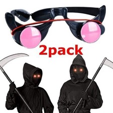 2PCS LED leuchtende Glow Gläser Lustige rote Augen Halloween Cosplay Zubehör