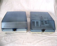 2x Vintage 3,5 Zoll Diskettenbox Disketten Box blau ohne Schlüssel