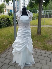 Brautkleid Gr. 38 Sina C. Kurschat Taft Blütenapplikation Elfenbein Cappucino