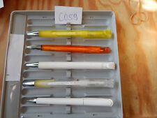 Schreibend 5 Kugelschreiber mit Metallspitze und Werbung  Konvolut C059