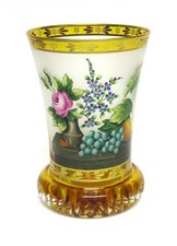 Herrlicher Ranftbecher/ Becher mit Golddekor & Stillleben, handbemalt - Böhmen