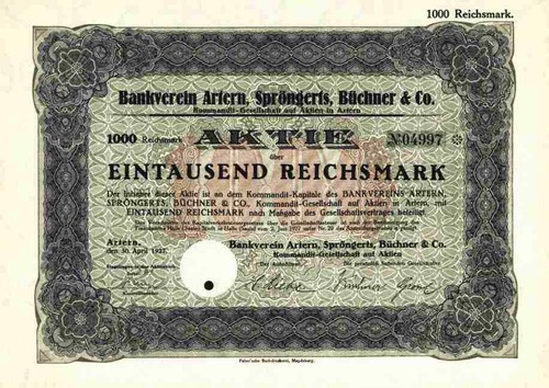 Bankverein artern 1927 - bankverein,