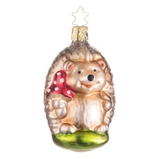 Christbaumkugel Figur "Igel mit Fliegenpilz" Christbaumschmuck Glas Weihnachten