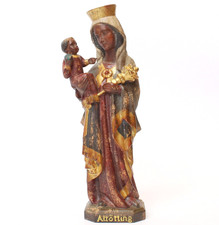 Madonna Altötting Maria Skulptur Figur Lindenholz geschnitzt gefasst Höhe 23 cm