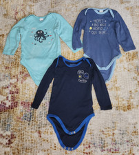 3x Baby Body lang langarm Strampler Gr. 74/80 und 80 Baby Club Lupilu
