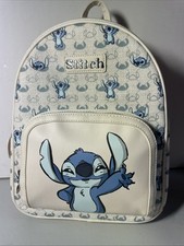 DISNEY STITCH OFF WHITE RUCKSACK TASCHE REISSVERSCHLUSS GRIFFRIEMEN TASCHENANHÄNGER NEU MIT ETIKETT PRIMARK
