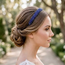 Braut Tiara Royalblau Kristall