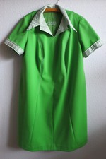 60' 70's - true Vintage - Damen - Twiggy Kleid - knalligem grün / weiß - Punkte