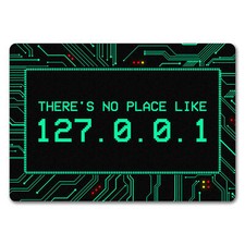 Localhost Fußmatte mit IP Adresse 127.0.0.1 in türkis - There's no place like