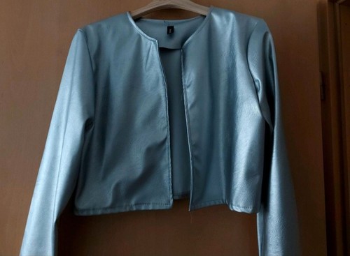 Silberner kunstlederbolero new - silberner,