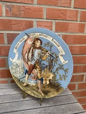 V & B  Villeroy & Boch Mettlach Wandteller geritzt Nr. 1384  Ø 37cm Signiert WS