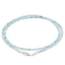 Larimar 2 mm Perlenkette