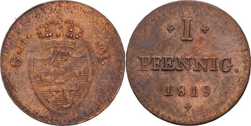 Hessen darmstadt pfennig 1819 - hessen,