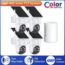 Akku WLAN Solar Funk Video Überwachungssystem Set 4 CH Kamera Außen Gebraucht