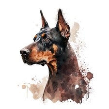 Dobermann Auto Aufkleber 9X9