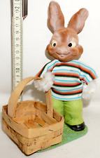 Osterhase Hase mit Korb rabbit Osterdekoration Osterschmuck DDR 20cm /P1046