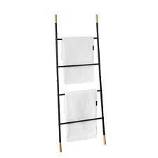 B-Waren Freistehende Badregal Kleiderleiter Leiterregal FRG264-SCH-bwaren