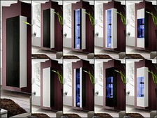 Wohnzimmer Vitrine Glasvitrine Schaukasten Glasregal Regal FLY Hochglanz und Led