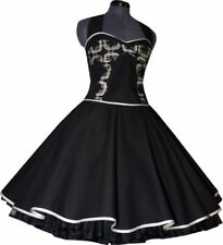50er Petticoatkleid schwarz im abstraktem Retroakzenten festlich elegant