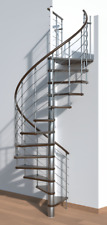 Minka Spindeltreppe VENEZIA Buche Walnuss-Silber 160 cm DM