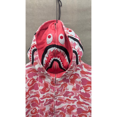 Bape shark hoodie pink camo - hoodie,