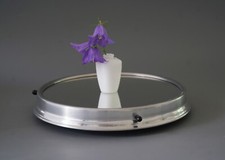 rundes Spiegel-Tablett Art déco, Drehtablett, 25 cm
