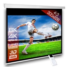 4:3 SlenderLine Beamer Motorleinwand 300 x 240 (294x220)cm HDTV 3D 4K 145"