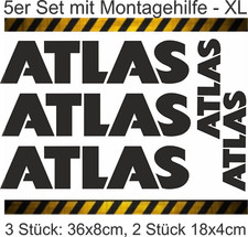 Aufkleber ATLAS Logo Bagger 5er Set + Montagehilfe