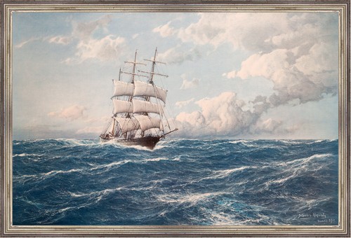 Vollschiff auf bewegter see - bewegter,