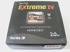 2GB Compact Flash Card Extreme IV 40MB/s ( 2 GB CF Karte Extreme IV) SanDisk Neu