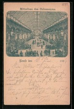 Vorläufer-Lithographie Remse, 1894, Mittelbau des Colosseums, Innenansicht 1894 