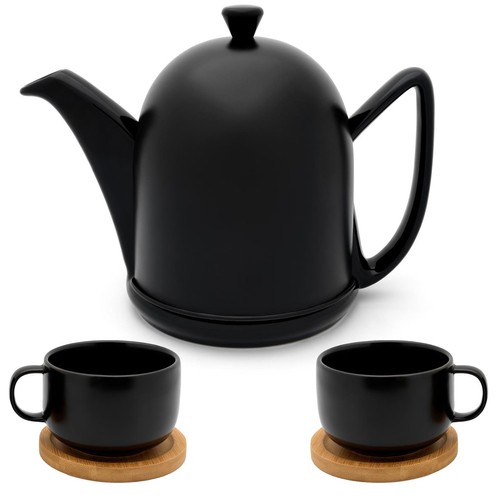 Schwarze teekanne liter matt - 1,