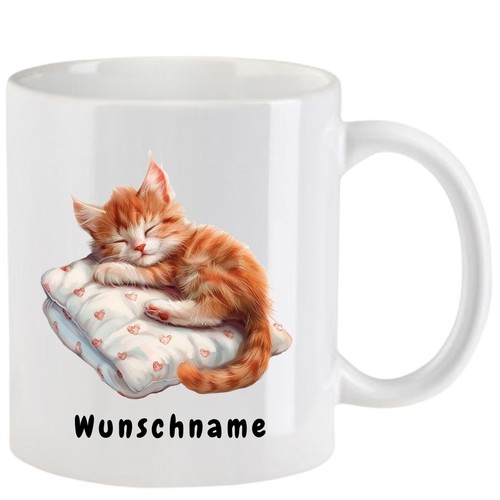 Tasse mit katze - aquarell, teil
