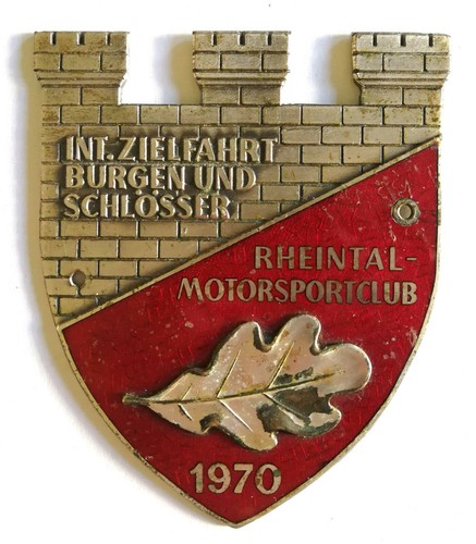 Plakette int zielfahrt burgen - plakette,