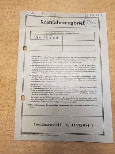 Fahrzeugbrief bmw 2002 1971 - fahrzeugbrief,