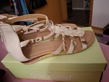 Damen Sandalen Beige Creme 40