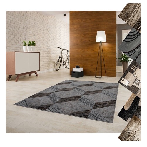 Teppich kurzflor braun schwarz - braun,