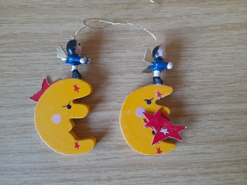 älterer baumschmuck mond - älterer, 2x