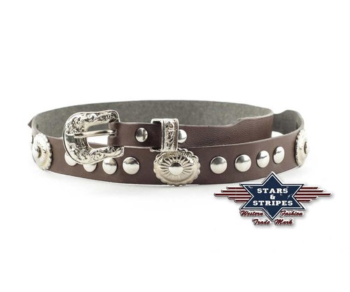 Braunes leder hutband western - braunes,