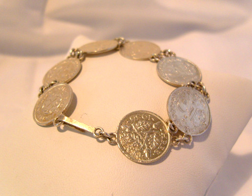 Armband silber drei pence - armband,