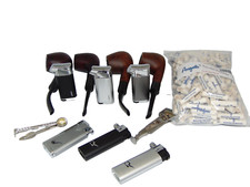 Walnusspfeifen für 9mm Filter, Pfeifenfeuerzeuge, Pfeifenfilter, Stopfer, Reinig