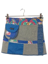 MOSHIKI Damen Minirock S 36 Mehrfarbig Patchwork Bohemian Vintage