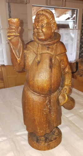 Echtholz figur mönch mit krug - mönch,
