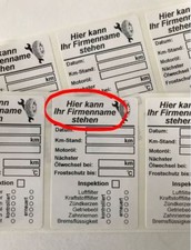 50x Aufkleber Inspektion, Service Check, Ölwechsel, Serviceaufkleber