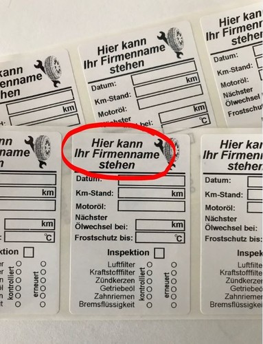 100x aufkleber inspektion - 100x,