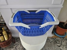 Einkaufskorb Kunststoffkorb Tragekorb Henkelkorb - Blau/Grau - 39,5x29x23,5 cm.